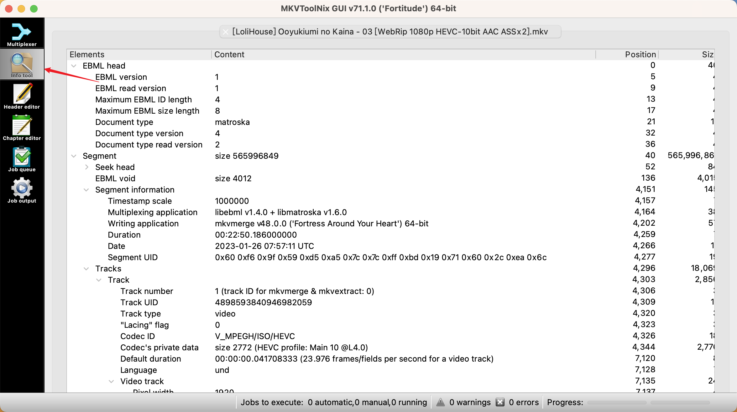 mkv info tool